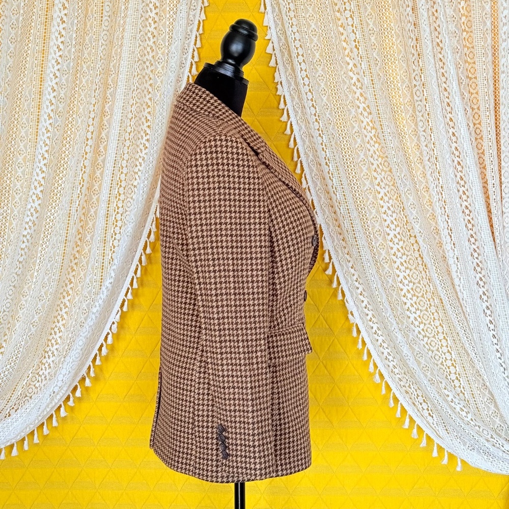 Banana Republic Brown Houndstooth Modern Wool Blazer Women's Size 4 - Picture 6 of 15